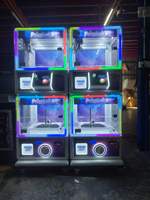 Machine à griffes double jeu pour 2 joueurs, avec armoire en acrylique transparent LED, fonctionnant à pièces, attrapeur de prix, logo personnalisé pour centre de jeux