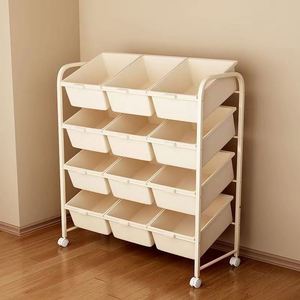 Étagère mobile multicouche moderne de rangement de jouets pour enfants Organisateur de tri d'étagère de jouets pour bébés en plastique PP <span class=keywords><strong>Casier</strong></span> de ménage en gros - Product Image 4