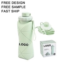 Bouteille d'eau de voyage personnalisable avec logo, tasse pliable en silicone, portable pour sports de plein air, rétractable et tenue à la main