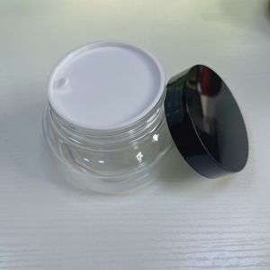 Envase Redondo Transparente de Plástico Ámbar para Exfoliante Corporal de 100 ml, 120 ml, 150 ml, 180 ml, 200 ml, con Tapas Negras y Doradas, Frasco de PET para Cosméticos - Product Image 6