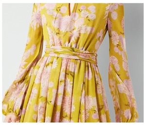 <span class=keywords><strong>Abito</strong></span> <span class=keywords><strong>giallo</strong></span> floreale di marca da donna <span class=keywords><strong>abito</strong></span> Casual dimagrante a maniche lunghe con vita stampata lungo fino al pavimento abiti 9008 # - Product Image 4