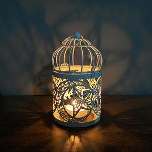 Ev dekorasyon içi boş tutucu Tealight şamdan asma fener kuş kafesi Vintage noel/peri düğün/parti dekorasyon - Product Image 2