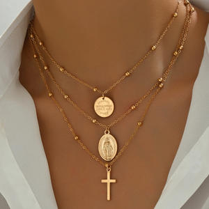 Collar de Cadena de Cuentas de Acero Inoxidable Chapado en Oro de 18K de Doble Capa, Estilo Europeo Americano, Lindo, Moderno y Minimalista para Mujer, Ideal para Fiestas - Product Image 3