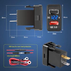<span class=keywords><strong>Cargador</strong></span> USB <span class=keywords><strong>Tipo</strong></span> <span class=keywords><strong>C</strong></span> PD QC de Carga Rápida con Pantalla de Voltaje para Automóviles Toyota - Product Image 5