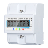 Compteur d'énergie électronique triphasé 4P personnalisé avec communication, précision classe 1.0, courant max. 100A, affichage LCD