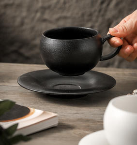 300ml tazza di caffè in ceramica con piattino di forma rotonda vecchia tazza di Cappuccino Latte - Product Image 3