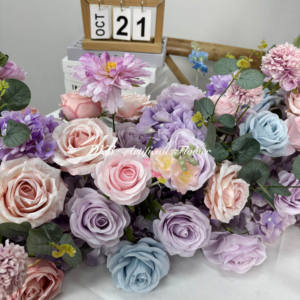 Composition florale artificielle réaliste en gros, faite à la main en soie, centre de table moderne pour mariage, boule de fleurs colorée - Product Image 4