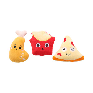 Wholesale Lovely Food Leg Pizza Chips Design Cat Plush Toy Contains Catnip With Sound Paper <b>Squeaky</b> Interactive Cat Toys - Product Image 6