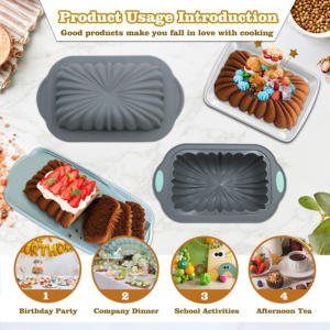 Molde de Silicona Resistente al Calor para Hornear Pasteles, Color Gris, Antiadherente, Apto para Lavavajillas, Herramienta de Cocina para Pasteles, Moldes de Silicona para Hornear - Product Image 6