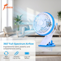 Ventilateur de bureau rechargeable par USB, 3 vitesses, ventilateur de refroidissement portable avec trou de suspension pour bureau, dortoir, chambre à coucher, fonctionnement silencieux