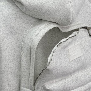 <span class=keywords><strong>Hoodie</strong></span> Unisex Resleting Model Kotak Warna Solid Logo Kustom Bahan Katun Tebal Ukuran Besar Berat untuk Musim Dingin Dua-dalam-Satu Ransel - Product Image 2