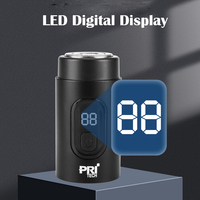 Rasoir électrique compact PRITECH, format poche, rasoir pour homme, écran LED intelligent, tondeuse à raser en aluminium, charge rapide Type-C pour les voyages