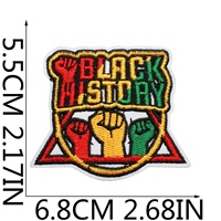 Parches Personalizados Ecológicos para el Mes de la Historia Negra, Juneteenth 1865, Insignia Bordada, Mapa Africano, Aplique Termoadhesivo, Sombreros Pan-Africa