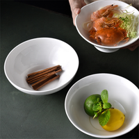Bol à nouilles instantanées en céramique surdimensionnées, de style ramen, blanc pur, vaisselle d'hôtel