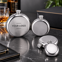 Pot à vin en métal imprimé avec logo personnalisé, 2oz, 3oz, 5oz, 8oz, pot à whisky portable, pot à vin en acier inoxydable, forme ronde, flacon de poche