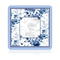 Tapis de jeu de mahjong motif floral moderne 800*800mm, imperméable et durable, motif lotus blanc - Grande Vente
