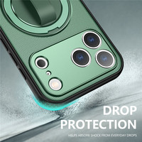 Telefoonhoesje met antislip textuur, metalen ringstandaard en ingebouwde ringhouder voor iPhone 18 17 16 15 Pro Max