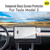 Le plus récent protecteur d'écran en verre trempé de navigation de voiture Anti-éblouissement Anti-empreintes digitales pour Tesla Model 3 Y Automotive