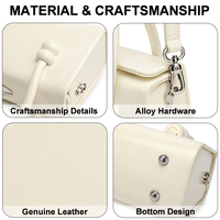 Cuir Véritable Minimaliste Petit Structuré Crossbody Sac à Main Anse Supérieure pour Femme pour les Événements en Ville
