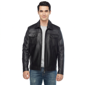 <b>Men</b> Stylish Leather <b>Jacket</b> Different Colors Top Quality OEM Manufacturer Custom Wholesale Prices Leather <b>jacket</b> for <b>men</b> - Product Image 1