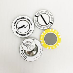 Marqueurs en cuir en vrac avec logo personnalisé, marqueurs de balle de golf en métal magnétique vierge bon marché - Product Image 1