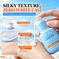 Crème solaire réparatrice et raffermissante à l'acide hyaluronique et au peptide de cuivre bleu GHK, marque privée, protection UV SPF 50, fabrication OEM personnalisée
