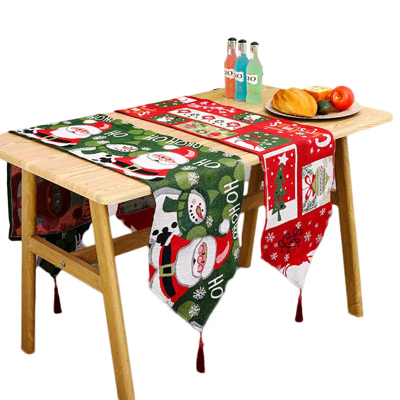 Yeni noel dekorasyon masa bayrağı masa örtüsü yemek örme masa koşucu noel ev dekorasyon için