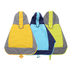 Haustierzubehör Hundebekleidung Topseller Modischer Kontrastfarben-Hunde-Regenmantel Wasserdichter Kapuzen-Regenponcho Jacke für Große Hunde Regenmantel - Product Image 5