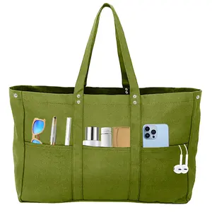 Большая вместительная ручная сумка для женщин, роскошный новый дизайн, простые хлопковые сумки-тоут с индивидуальным печатным логотипом