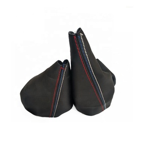 Car Shift Boot Black Leather Boot <strong>Gear</strong> Shift <strong>Knob</strong> Boot Shift Dust Stitching Manual Handbrake Gaiter for <strong>bmw</strong> 3Series E36 <strong>E46</strong> - Product Image 1