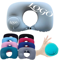 Oreiller gonflable de voyage portable personnalisé avec logo, coussin en forme de U pour avion, bureau, sieste, ensemble cadeau promotionnel