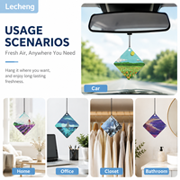 Diffuseur de parfum pour voiture personnalisé à double face avec impression artistique, design panoramique, en papier, longue durée, pour conteneur de parfum de voiture