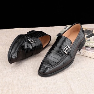 Mocasines de lujo de cuero de cocodrilo auténtico 100% genuino, zapatos de vestir de cuero de cocodrilo hechos a mano. - Product Image 2