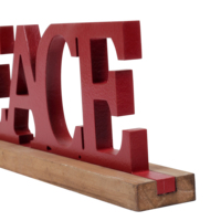 Dessus de table fait main couleur rouge Mdf bois artisanat signe rustique décor à la maison découpé au Laser décoratif paix mots debout lettres en bois