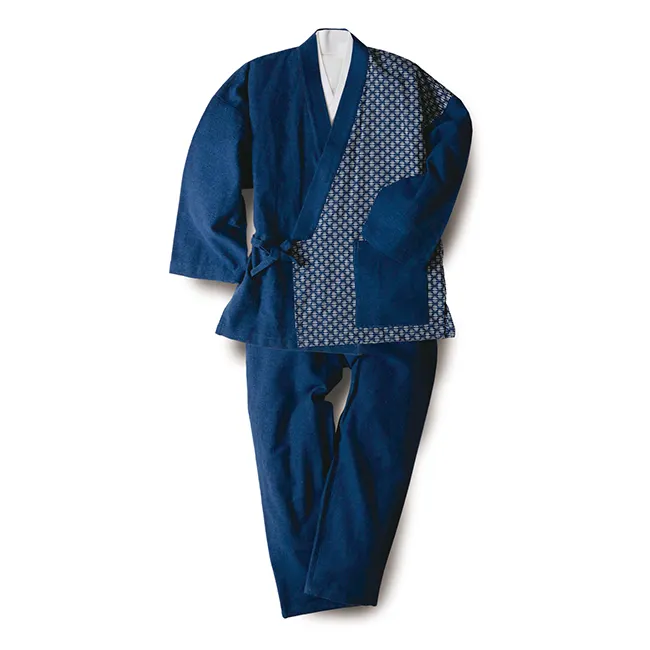 Plus size formal men's clothing shirts suits with sashiko-like fabric