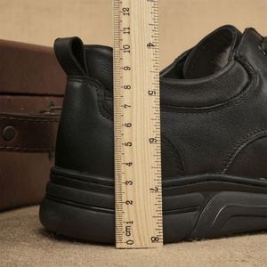 Chaussures habillées en cuir véritable à lacets, bout rond, semelle extérieure en caoutchouc, doublure en peluche isolante, pour l'automne, le bureau et les occasions professionnelles - Product Image 2