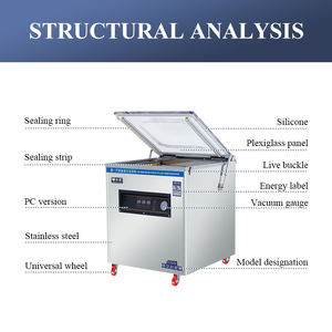 Máquina de vacío vertical para atún Máquina de envasado al vacío de arroz de 5kg Máquina para sellar al vacío Carne Cacahuetes Grano - Product Image 2