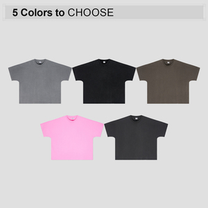 Fabrication en gros de t-shirts unisexes vintage délavés et usés, 100% coton, impression de logo personnalisé, t-shirt homme coupe ample et épaisse - Product Image 2