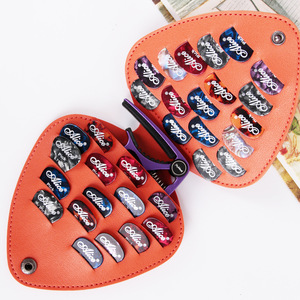 Caja de cuero para púas de guitarra Alice con 24 púas para guitarra acústica, organizador práctico de almacenamiento - Product Image 1