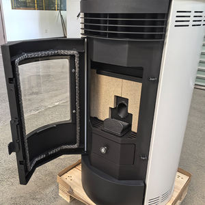 NB-PR 9KW Écologique Style Moderne Rond Poêle Autoportant Cheminée Intérieure avec WIFI Télécommande Biomasse <span class=keywords><strong>Bois</strong></span> Pellet - Product Image 4