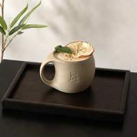 Tasse à café Harmony Nordic Ins, tasse à latte, tasse à eau en céramique, 200-240 ml, 8 oz, avec couvercle, plateau en bois
