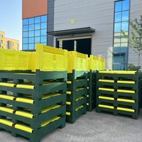 Grande caisse de palette en plastique pliable et empilable, ventilée, pour le stockage des fruits et légumes, boîte de palette en PP