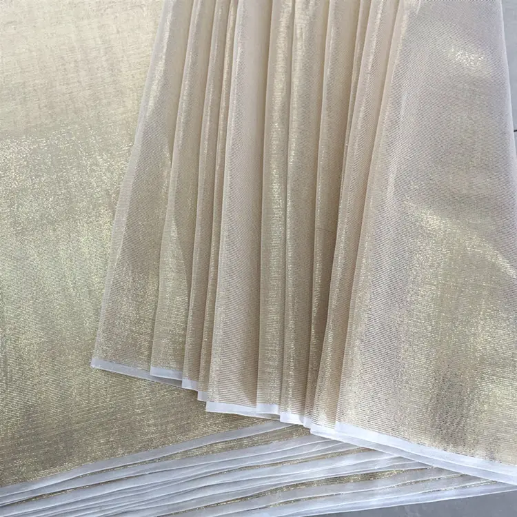 Silk chiffon with gold metallic fabric glitter silk chiffon lurex fabric silk shiny lurex fabric