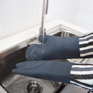 Mitaines de cuisine extra longues résistantes à la chaleur pour professionnels de la vente, gants de four en silicone - Product Image 5