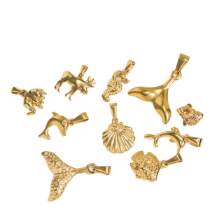 Venta al por Mayor de Dijes Modernos de Acero Inoxidable para la Creación de Joyería, Colgante Personalizado de Delfín y Elefante con Cadena - Product Image 1