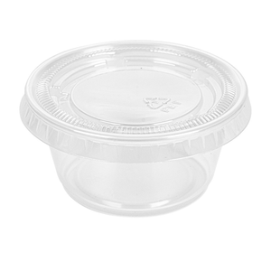 Recipientes Desechables Reciclables de PP PET para Salsas con Tapa Abatible, Certificación BRC, Vasos Transparentes de Pared Simple para Porciones, para Restaurantes y Hoteles - Product Image 1