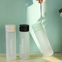 Bouteilles d'eau en plastique transparentes, pour jus de fruits, portables, larges, carrées, anti-fuite, pour Sport en plein air, de haute qualité, nouveauté