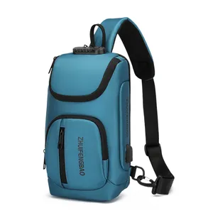 2023 fashion and contracted burglarproof and multifunctional USB charging and waterproof unisex chest bag