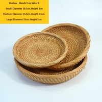 Rieten dienblad handgeweven natuurlijk rond dienblad Boho rustieke woonkamer fruit snack opbergbak huisdecoratie OEM ODM op maat S M L