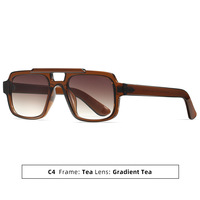 Lunettes de soleil OEM en marque blanche, vente en gros directe usine, support logo personnalisé, monture noire, verres orange, lunettes de mode